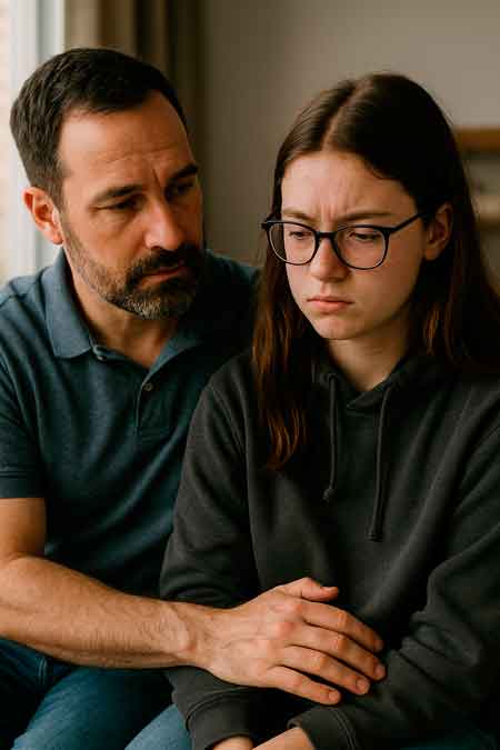 Pai e sua filha com TDAH